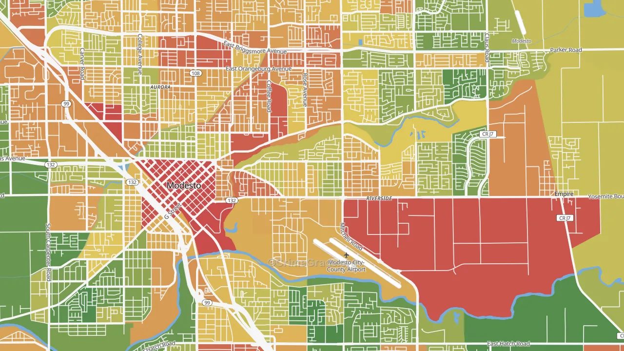95354, CA Map of Drug-Related Crime Rates