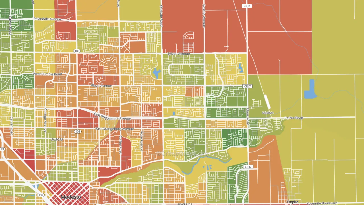 95355, CA Map of Drug-Related Crime Rates