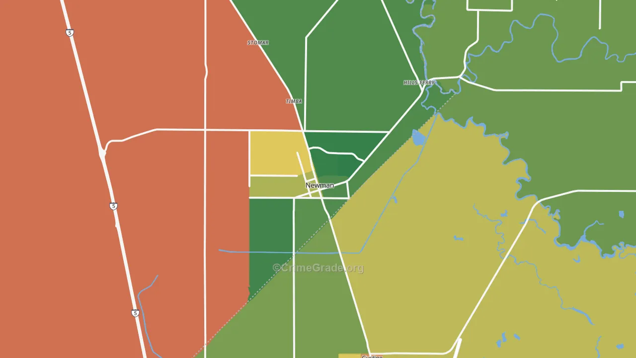 95360, CA Map of Drug-Related Crime Rates