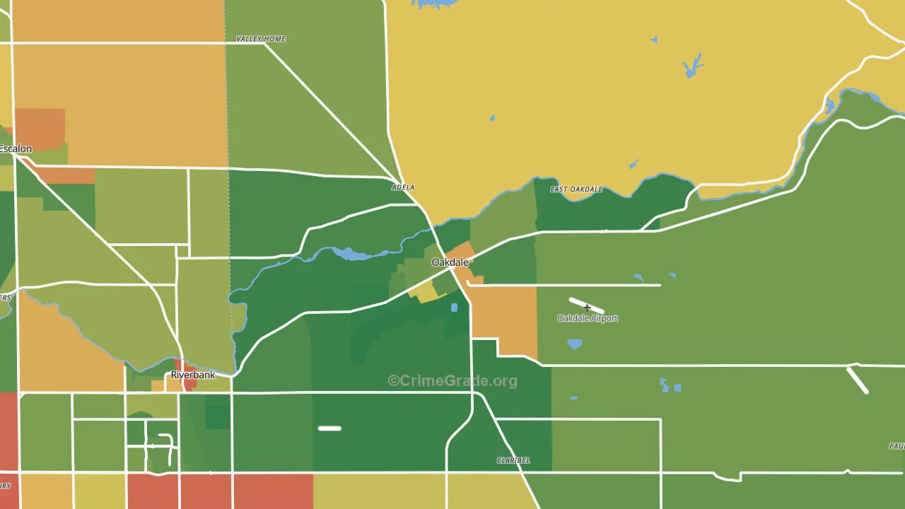 95361, CA Map of Drug-Related Crime Rates