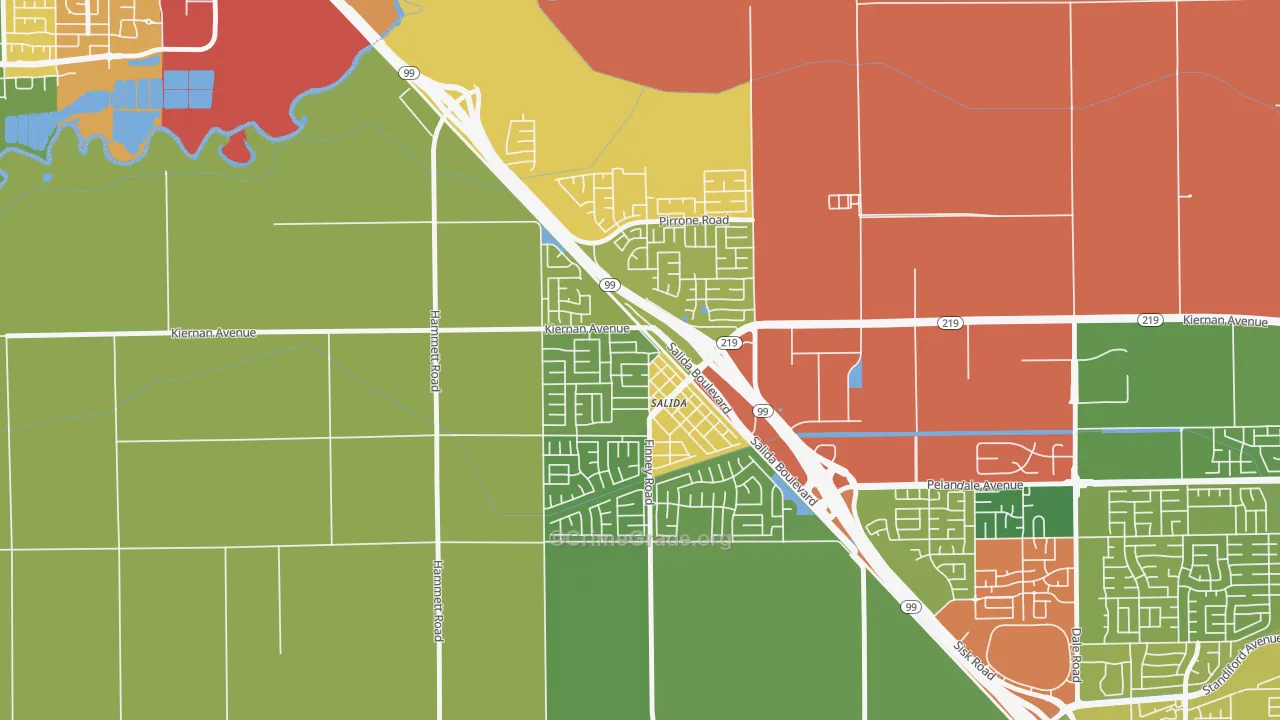 95368, CA Map of Drug-Related Crime Rates