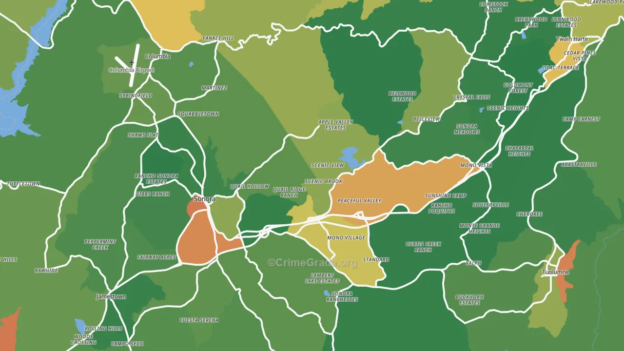 95370, CA Map of Drug-Related Crime Rates