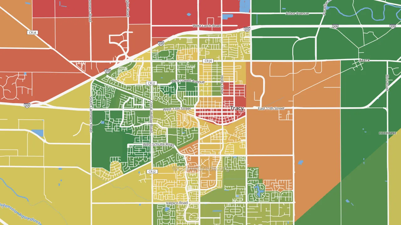 95376, CA Map of Drug-Related Crime Rates