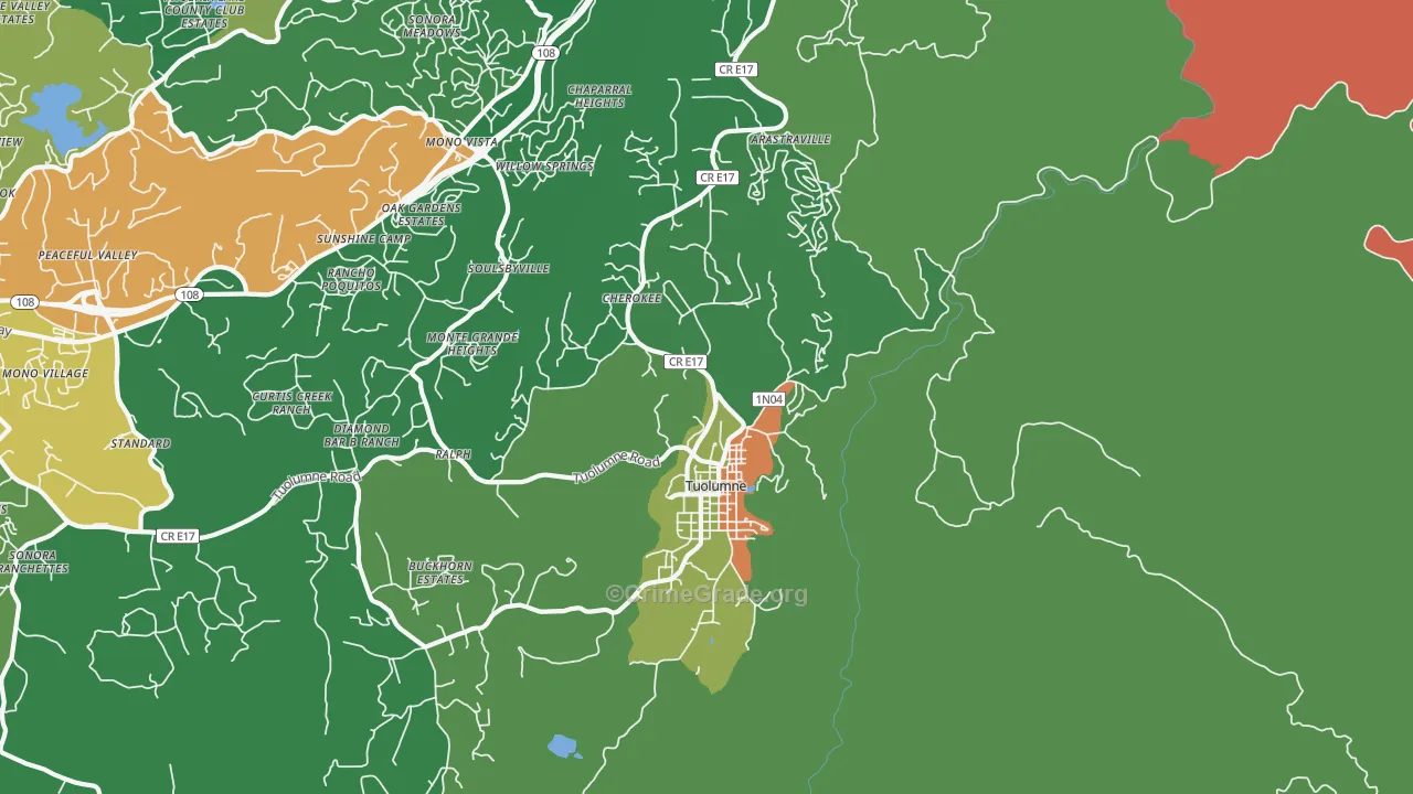 95379, CA Map of Drug-Related Crime Rates