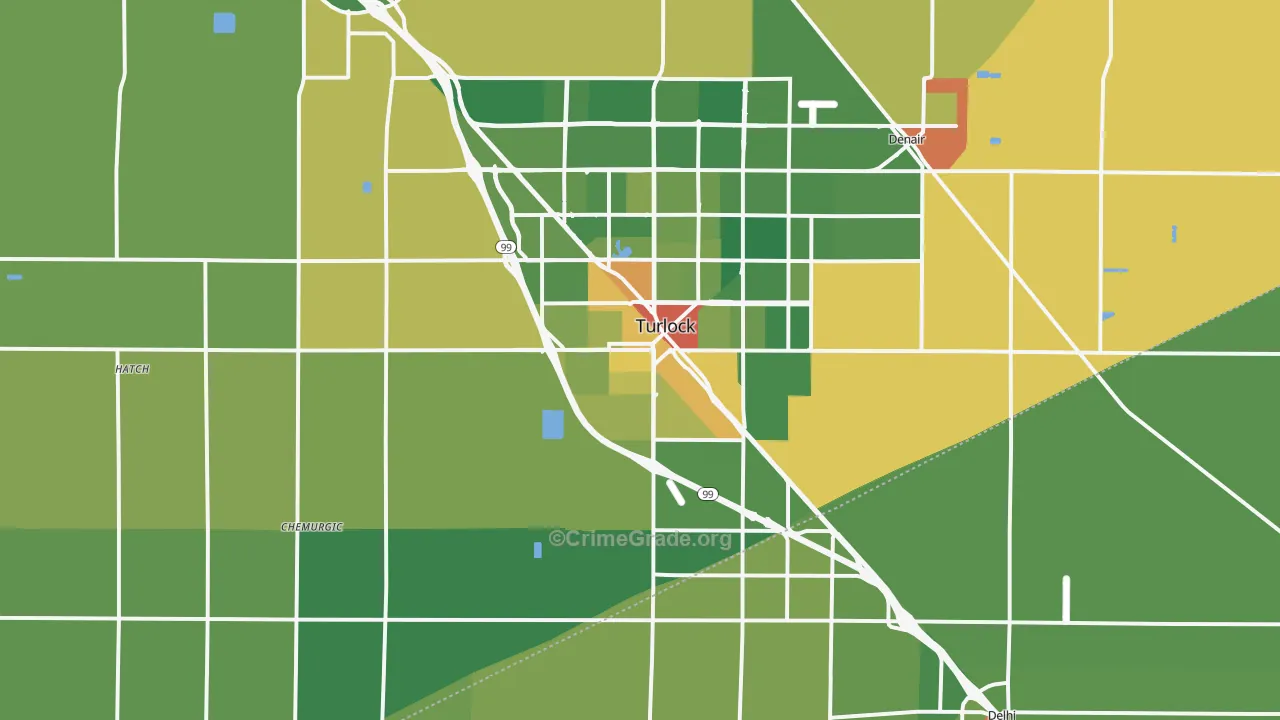 95380, CA Map of Drug-Related Crime Rates