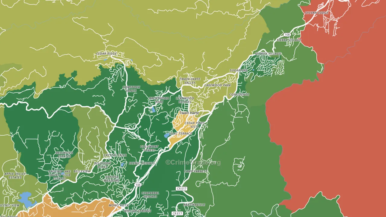 95383, CA Map of Drug-Related Crime Rates