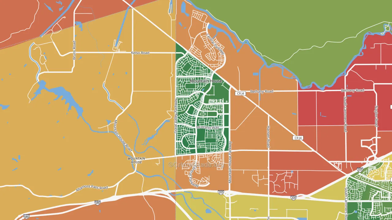 95391, CA Map of Drug-Related Crime Rates