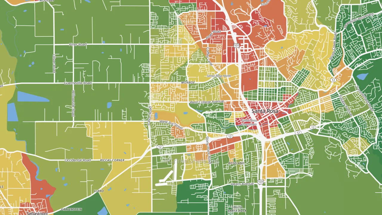 95401, CA Map of Drug-Related Crime Rates