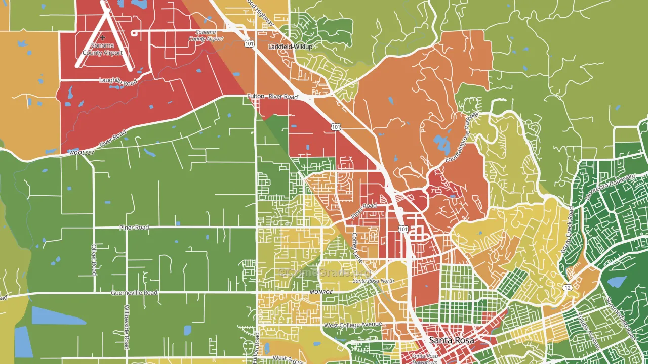 95403, CA Map of Drug-Related Crime Rates