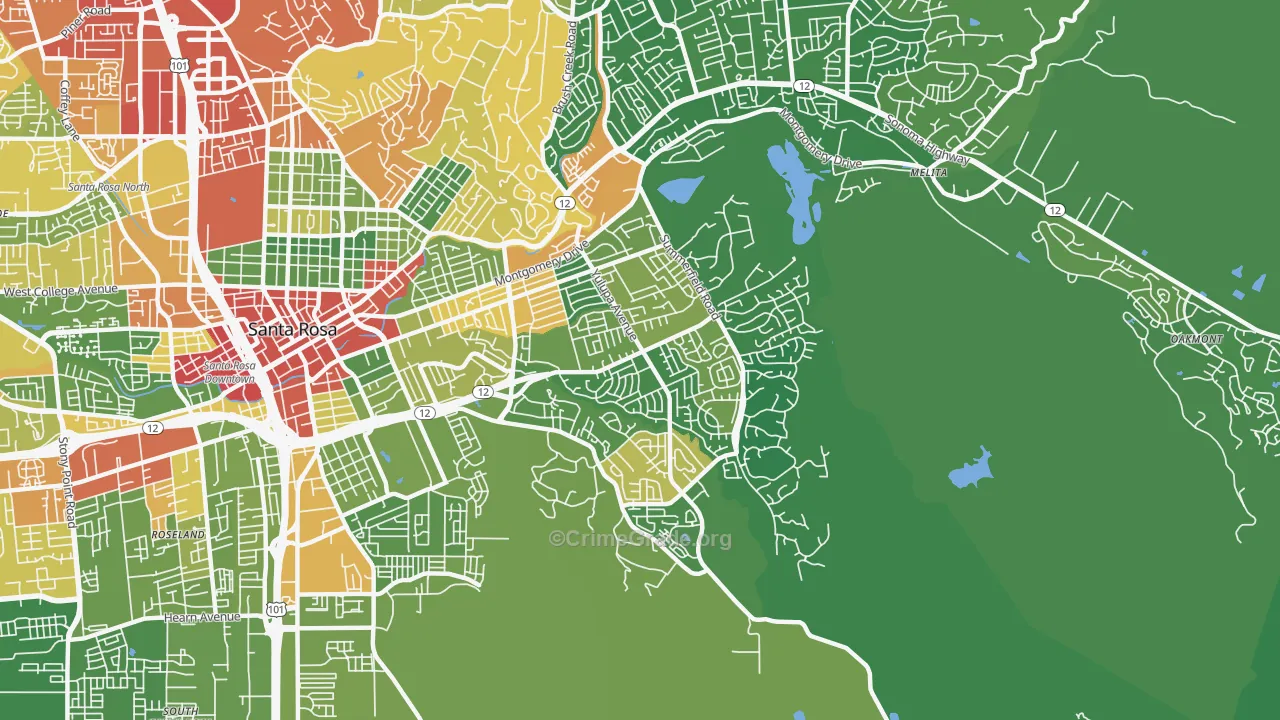 95405, CA Map of Drug-Related Crime Rates