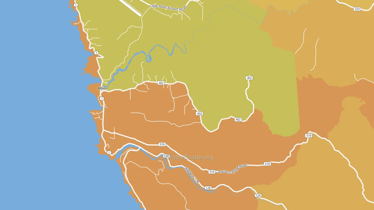 95410, CA Map of Drug-Related Crime Rates