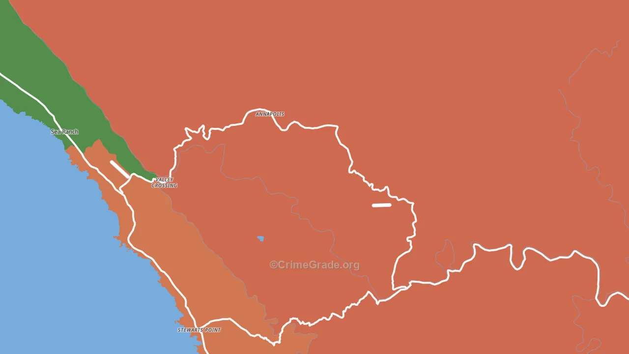 95412, CA Map of Drug-Related Crime Rates
