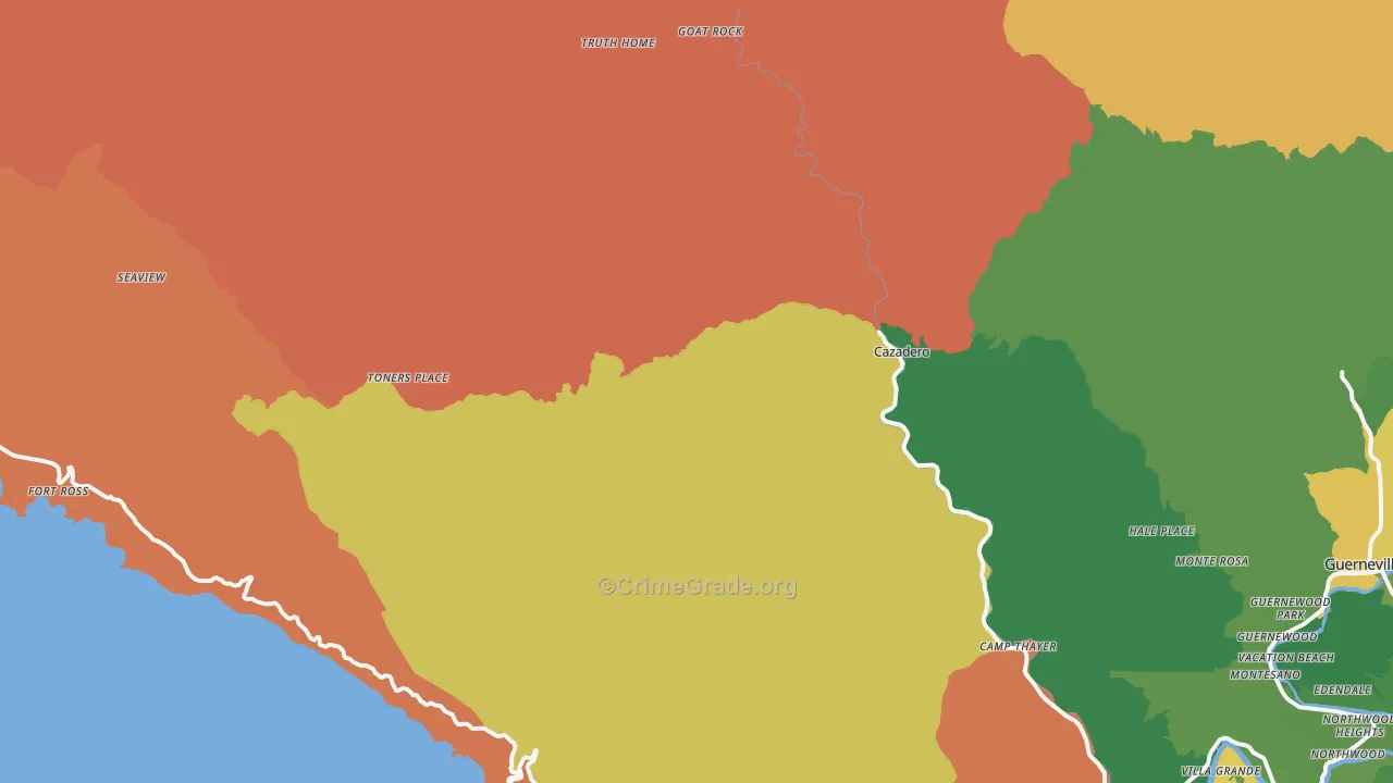 95421, CA Map of Drug-Related Crime Rates