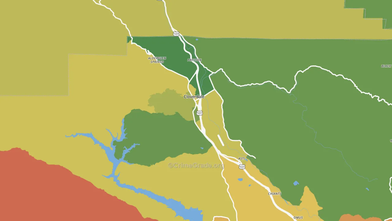 95425, CA Map of Drug-Related Crime Rates
