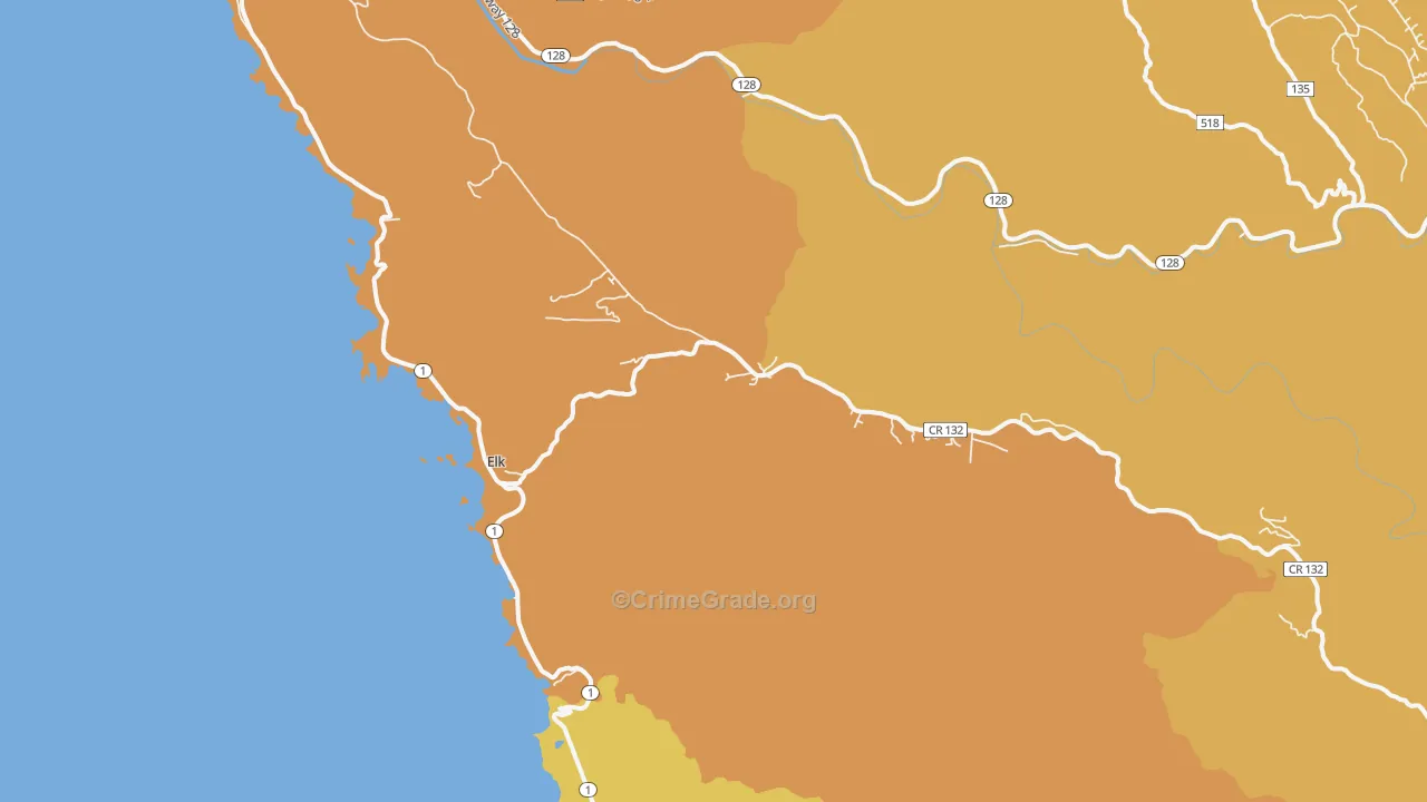 95432, CA Map of Drug-Related Crime Rates