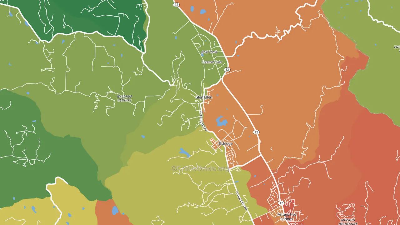 95442, CA Map of Drug-Related Crime Rates