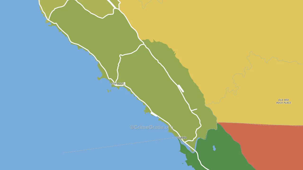 95445, CA Map of Drug-Related Crime Rates