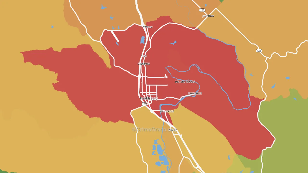 95448, CA Map of Drug-Related Crime Rates