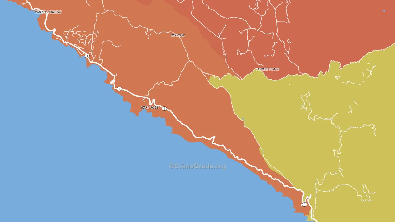 95450, CA Map of Drug-Related Crime Rates
