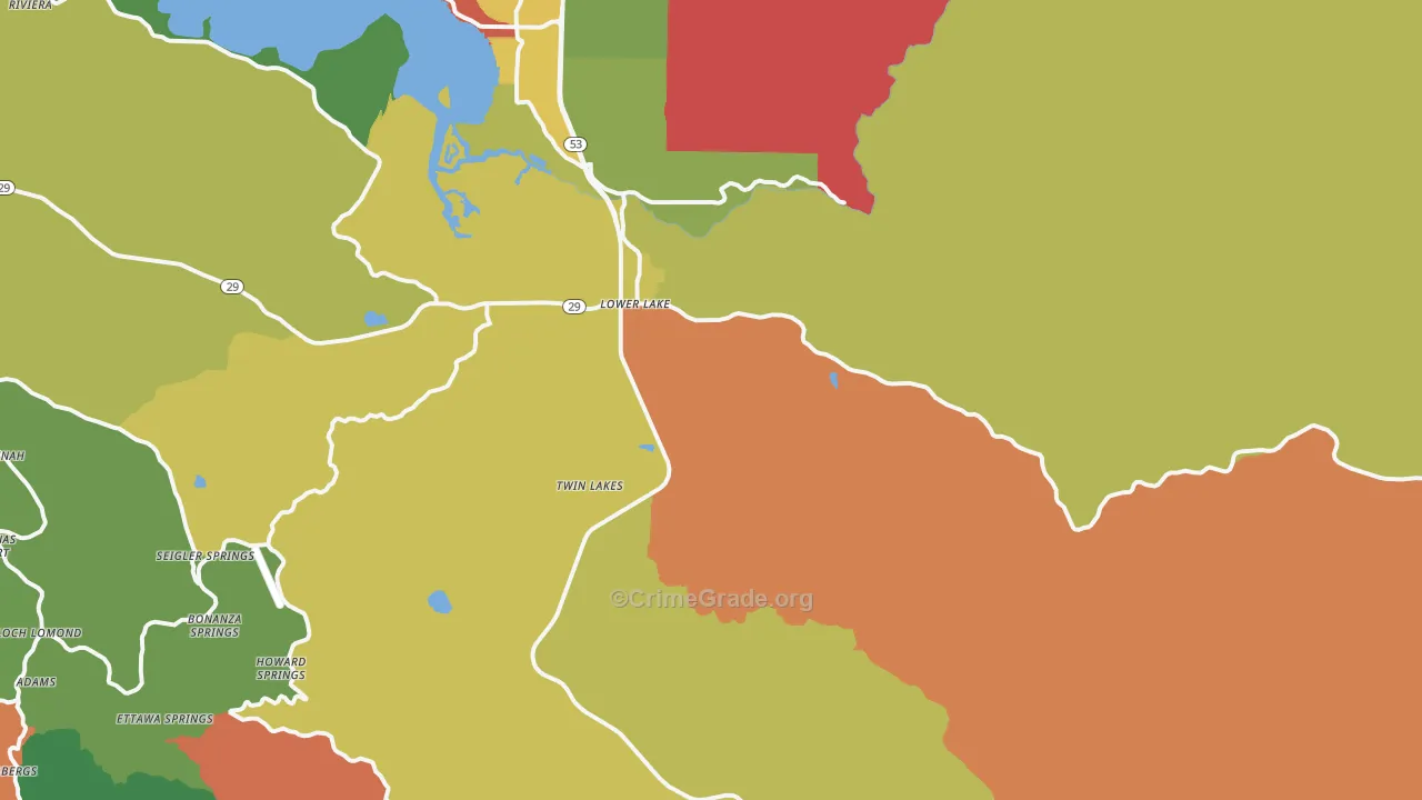 95457, CA Map of Drug-Related Crime Rates