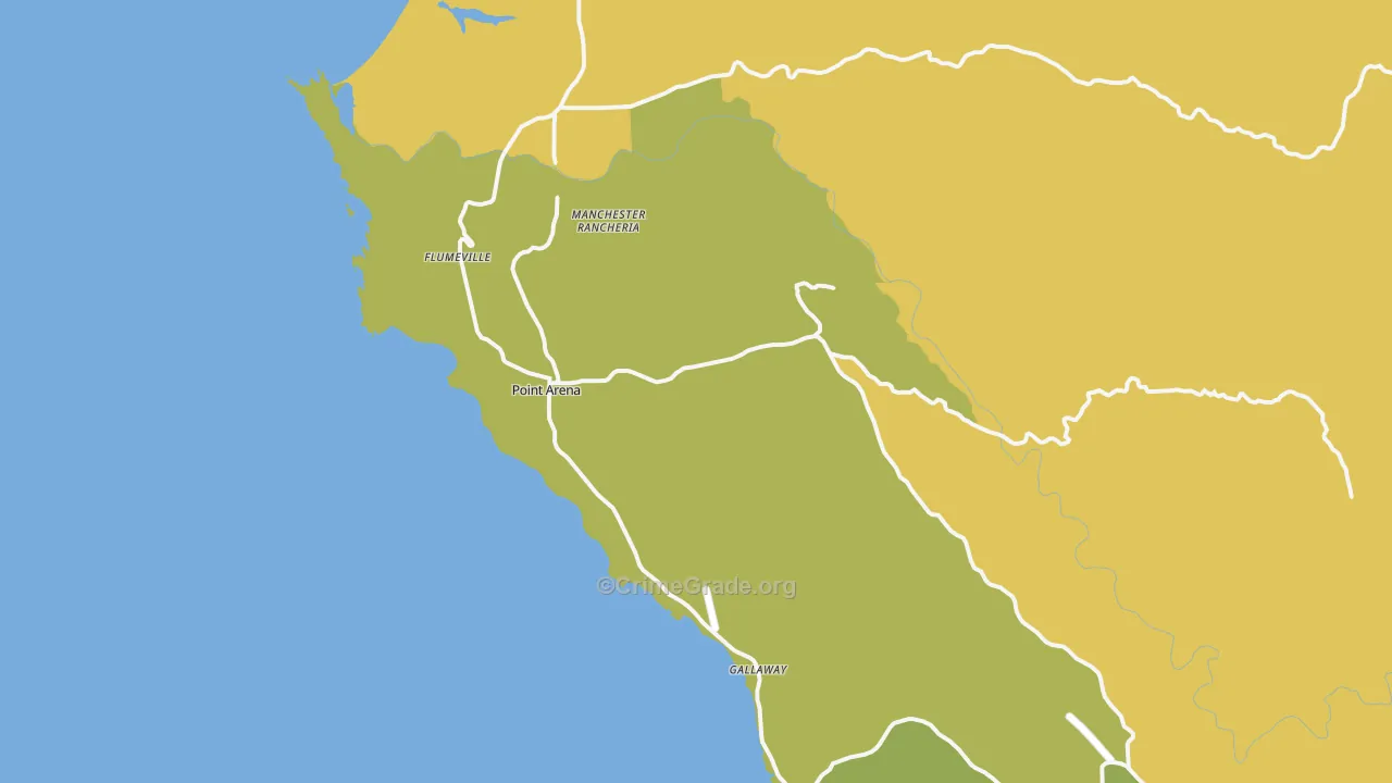 95468, CA Map of Drug-Related Crime Rates