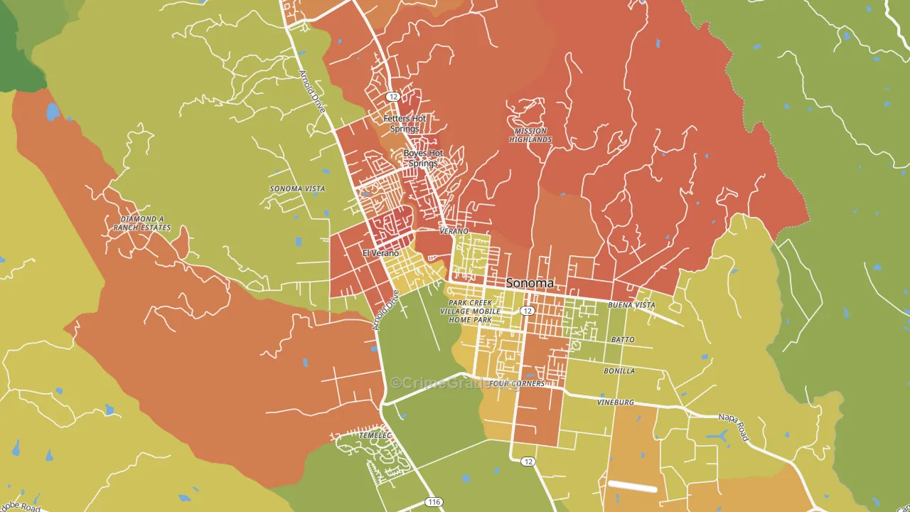 95476, CA Map of Drug-Related Crime Rates