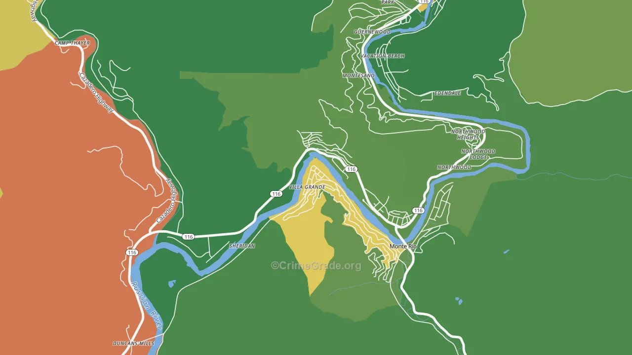 95486, CA Map of Drug-Related Crime Rates