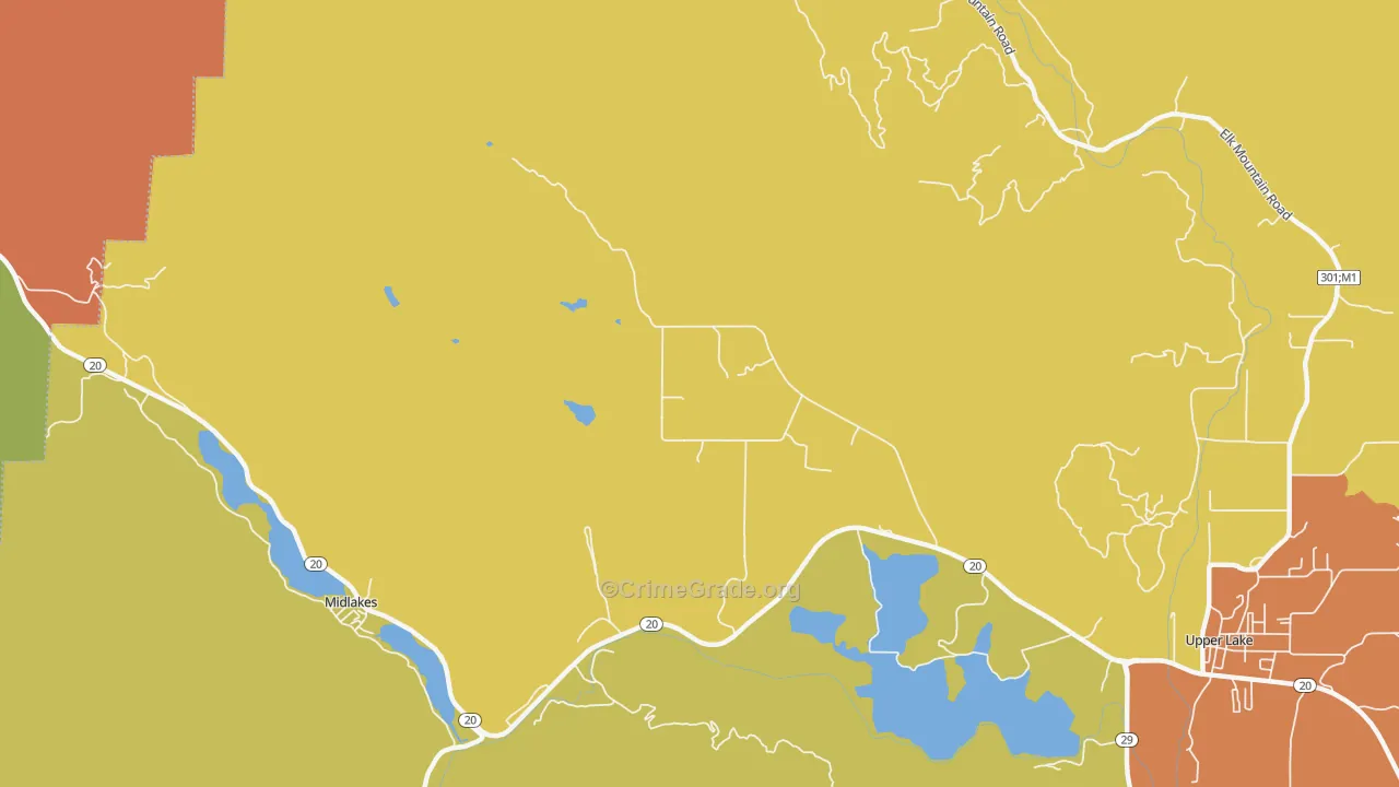 95493, CA Map of Drug-Related Crime Rates