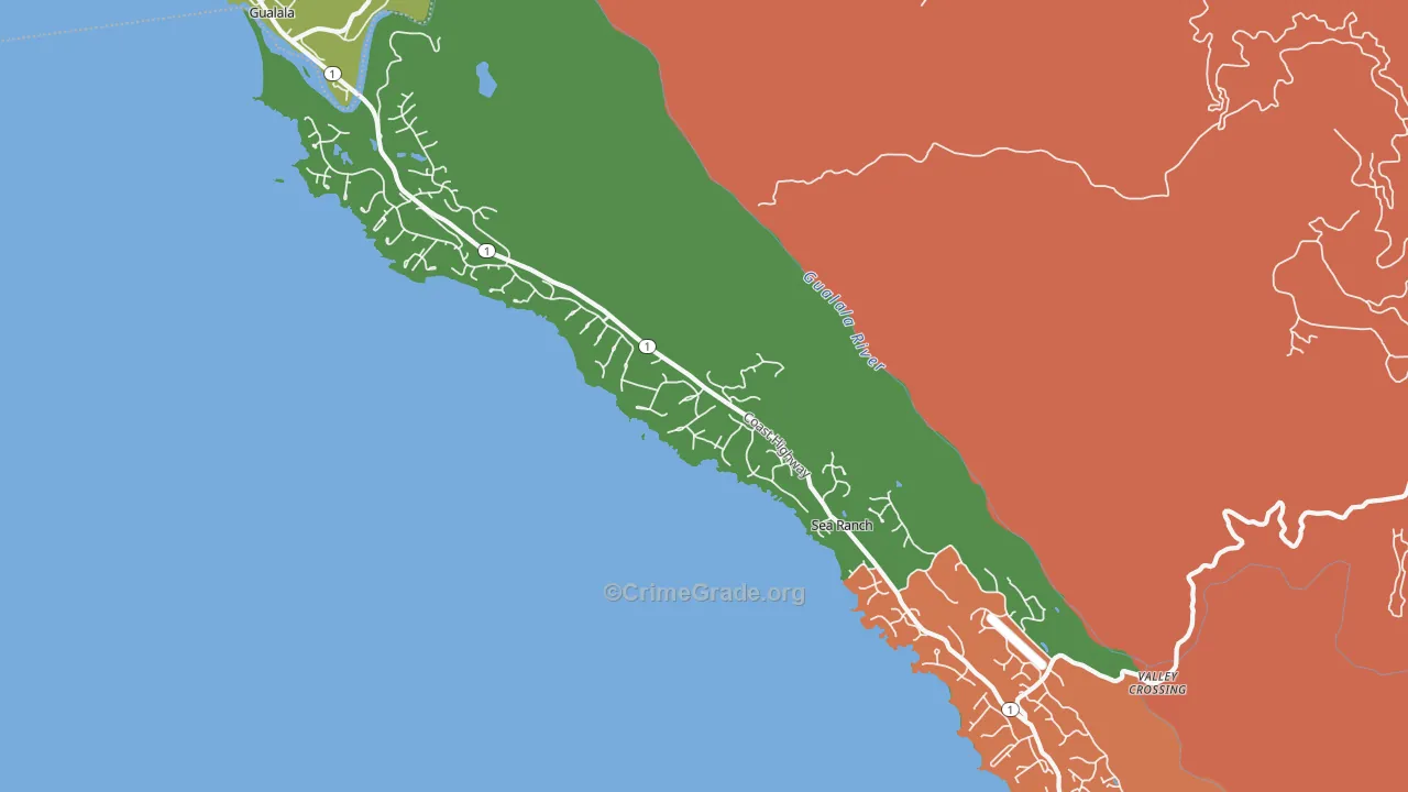 95497, CA Map of Drug-Related Crime Rates