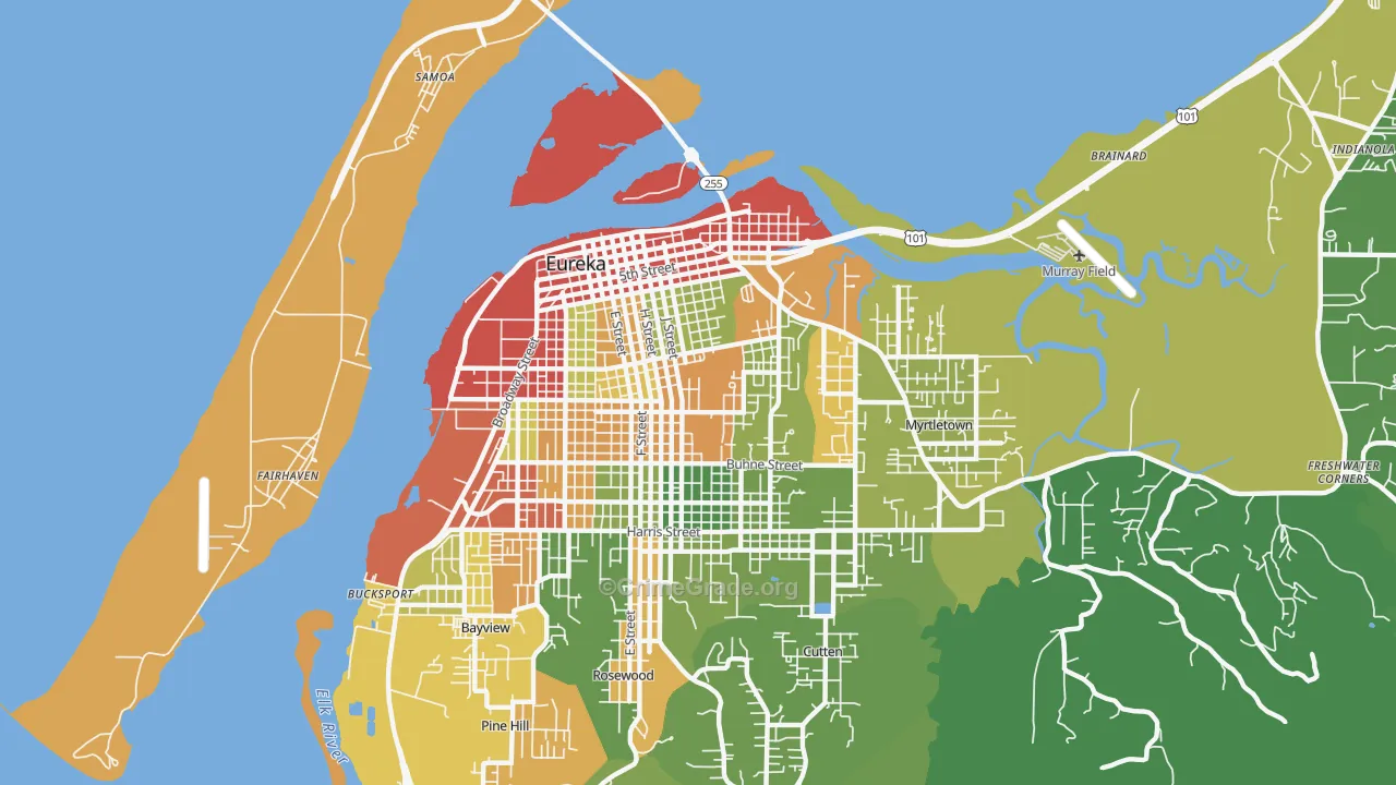 95501, CA Map of Drug-Related Crime Rates