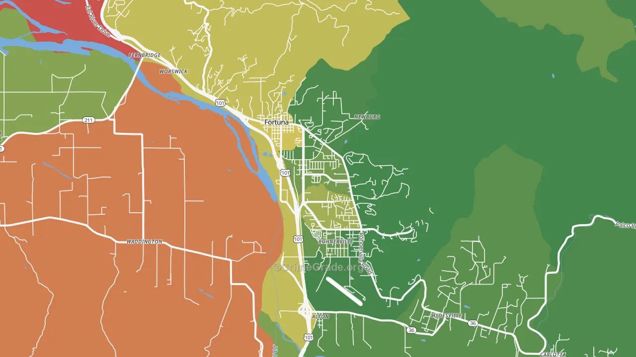 95540, CA Map of Drug-Related Crime Rates