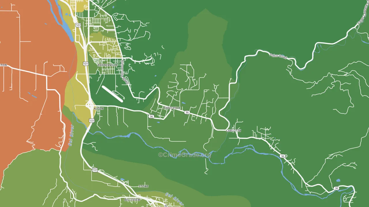 95547, CA Map of Drug-Related Crime Rates