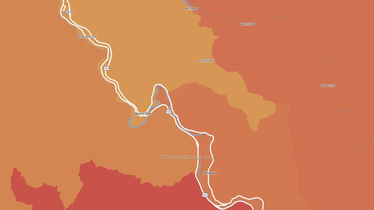 95554, CA Map of Drug-Related Crime Rates