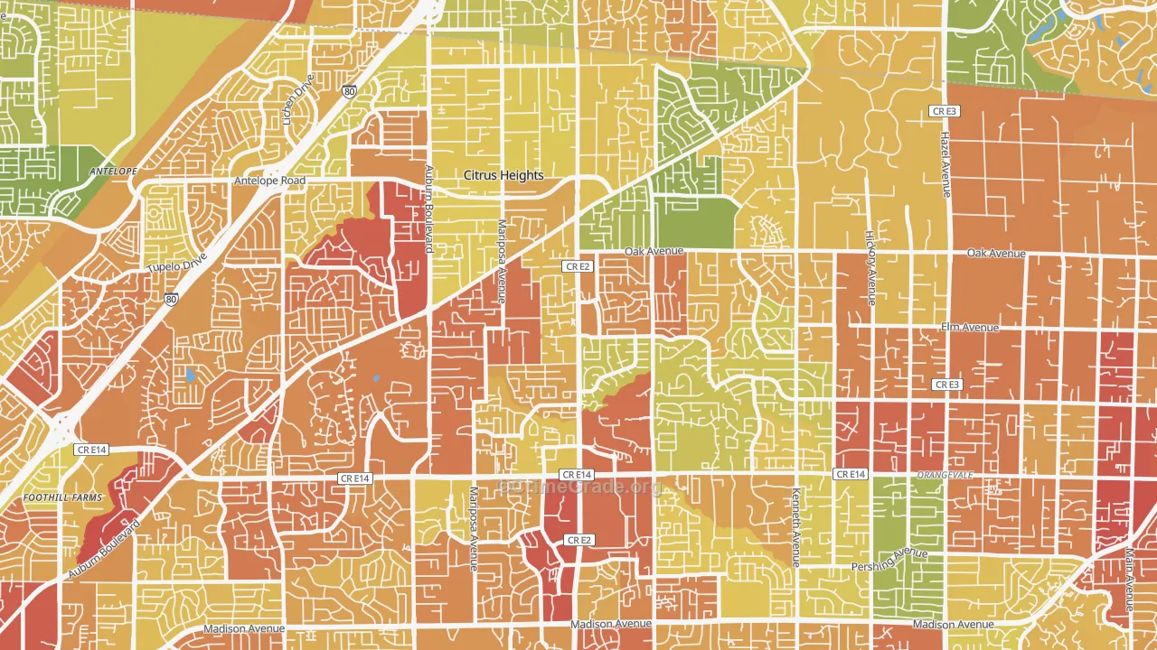 95610, CA Map of Drug-Related Crime Rates