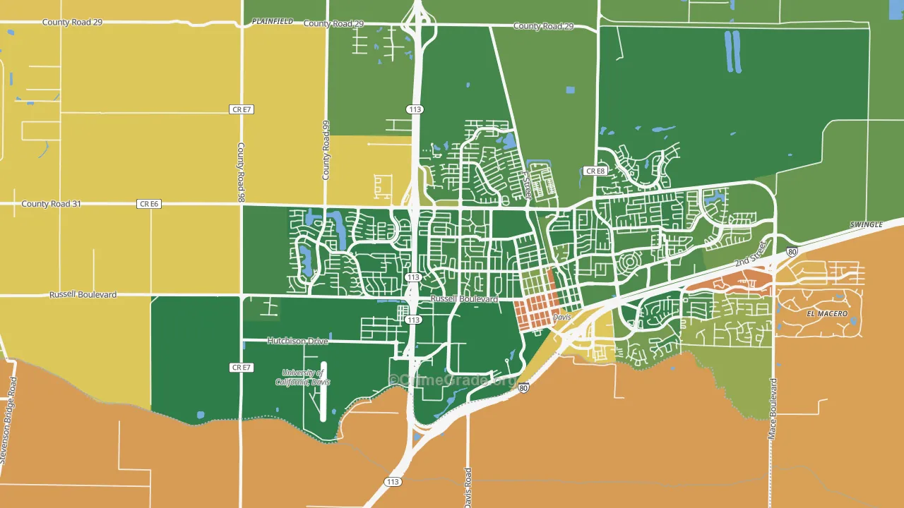 95616, CA Map of Drug-Related Crime Rates