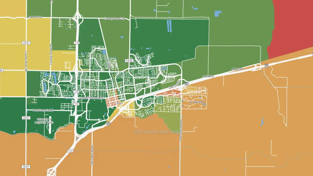 95618, CA Map of Drug-Related Crime Rates
