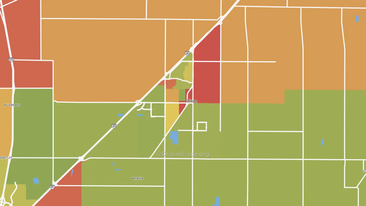 95620, CA Map of Drug-Related Crime Rates