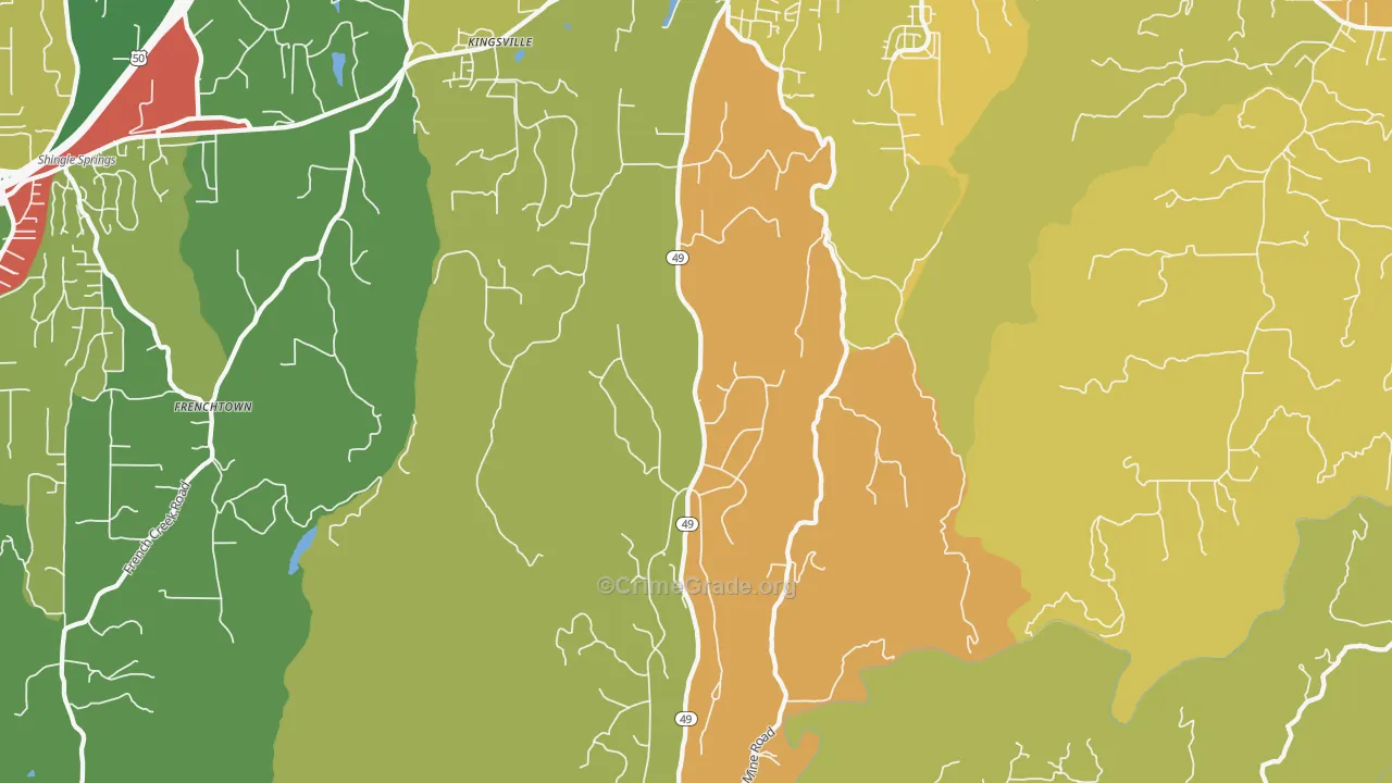 95623, CA Map of Drug-Related Crime Rates