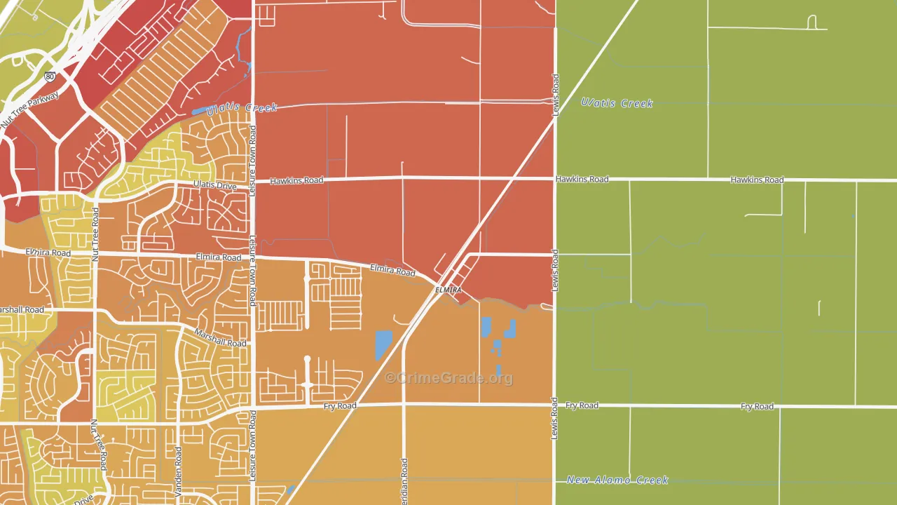 95625, CA Map of Drug-Related Crime Rates