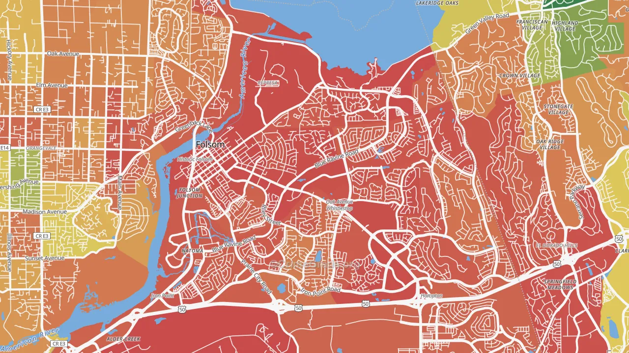 95630, CA Map of Drug-Related Crime Rates