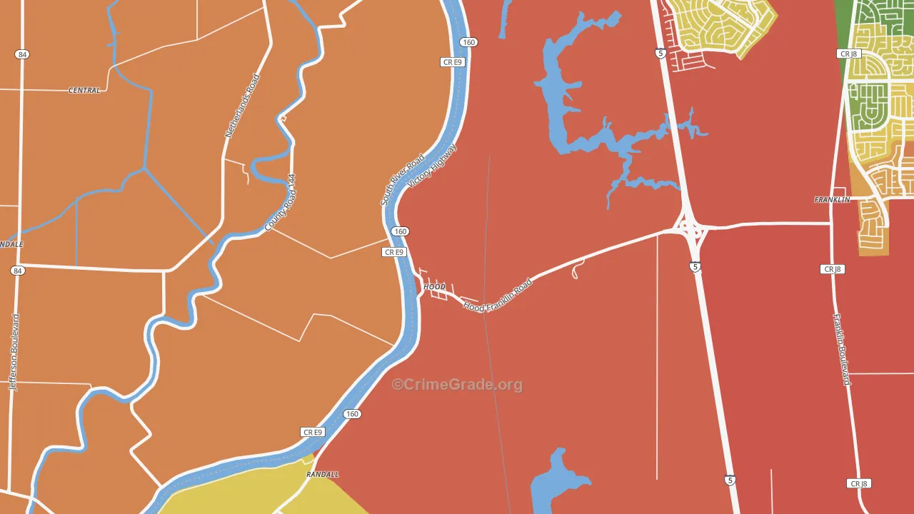 95639, CA Map of Drug-Related Crime Rates