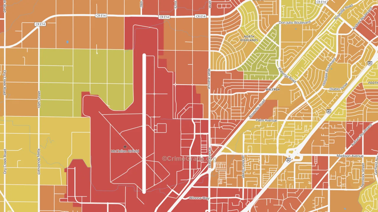 95652, CA Map of Drug-Related Crime Rates