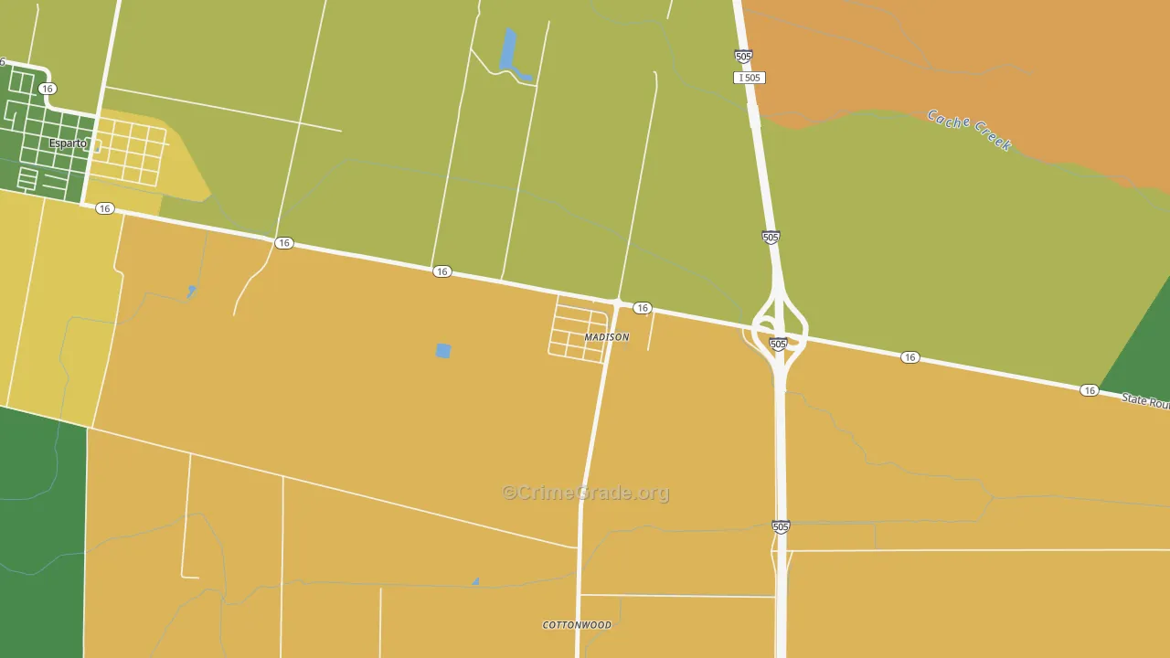 95653, CA Map of Drug-Related Crime Rates