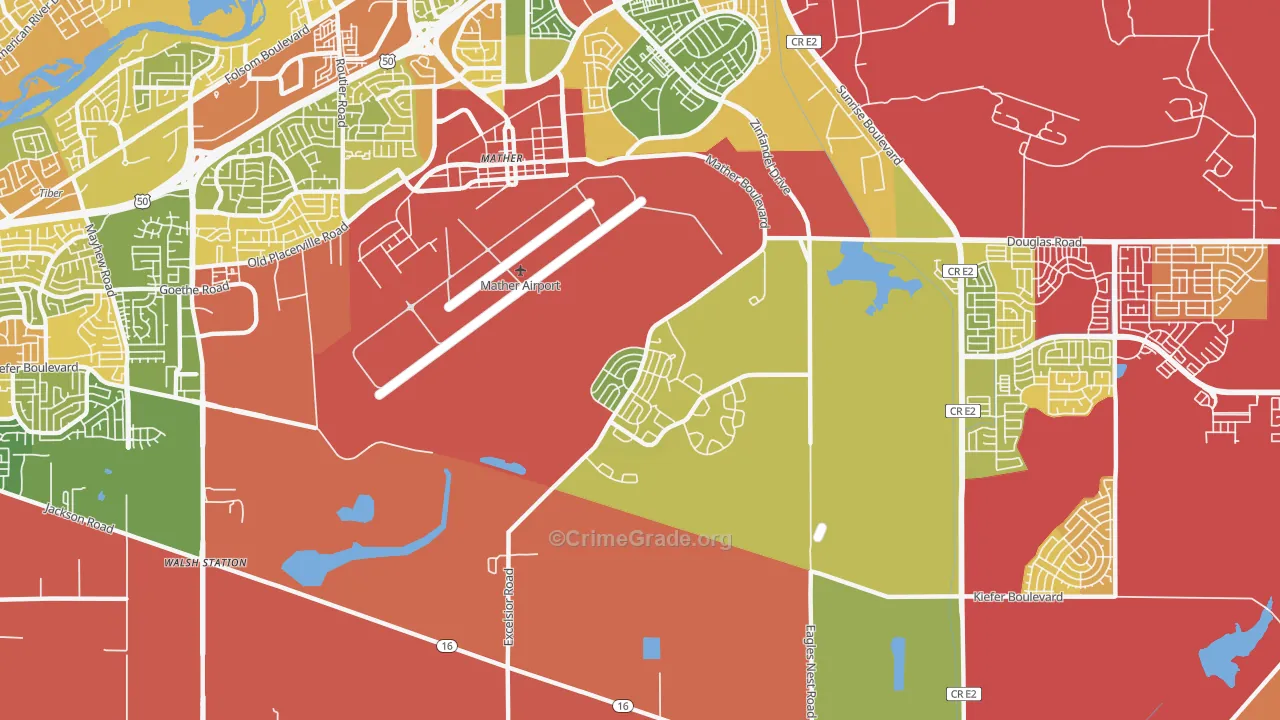 95655, CA Map of Drug-Related Crime Rates