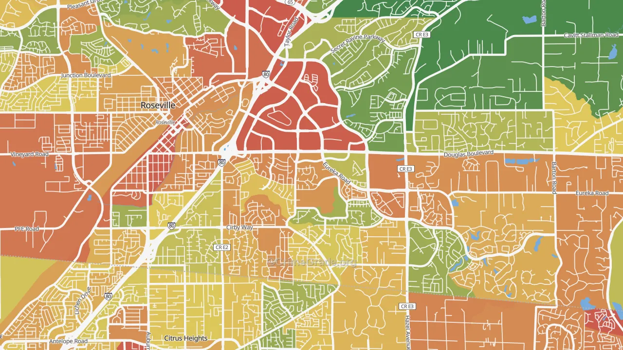 95661, CA Map of Drug-Related Crime Rates
