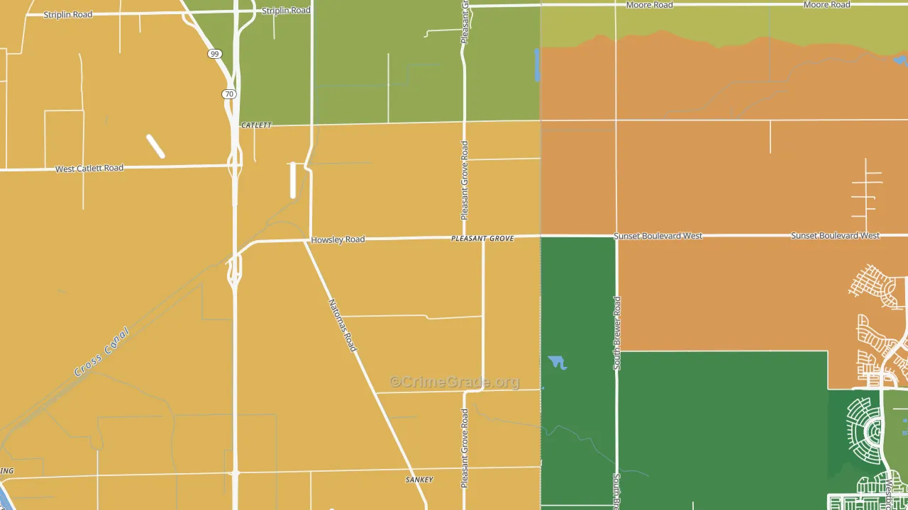 95668, CA Map of Drug-Related Crime Rates
