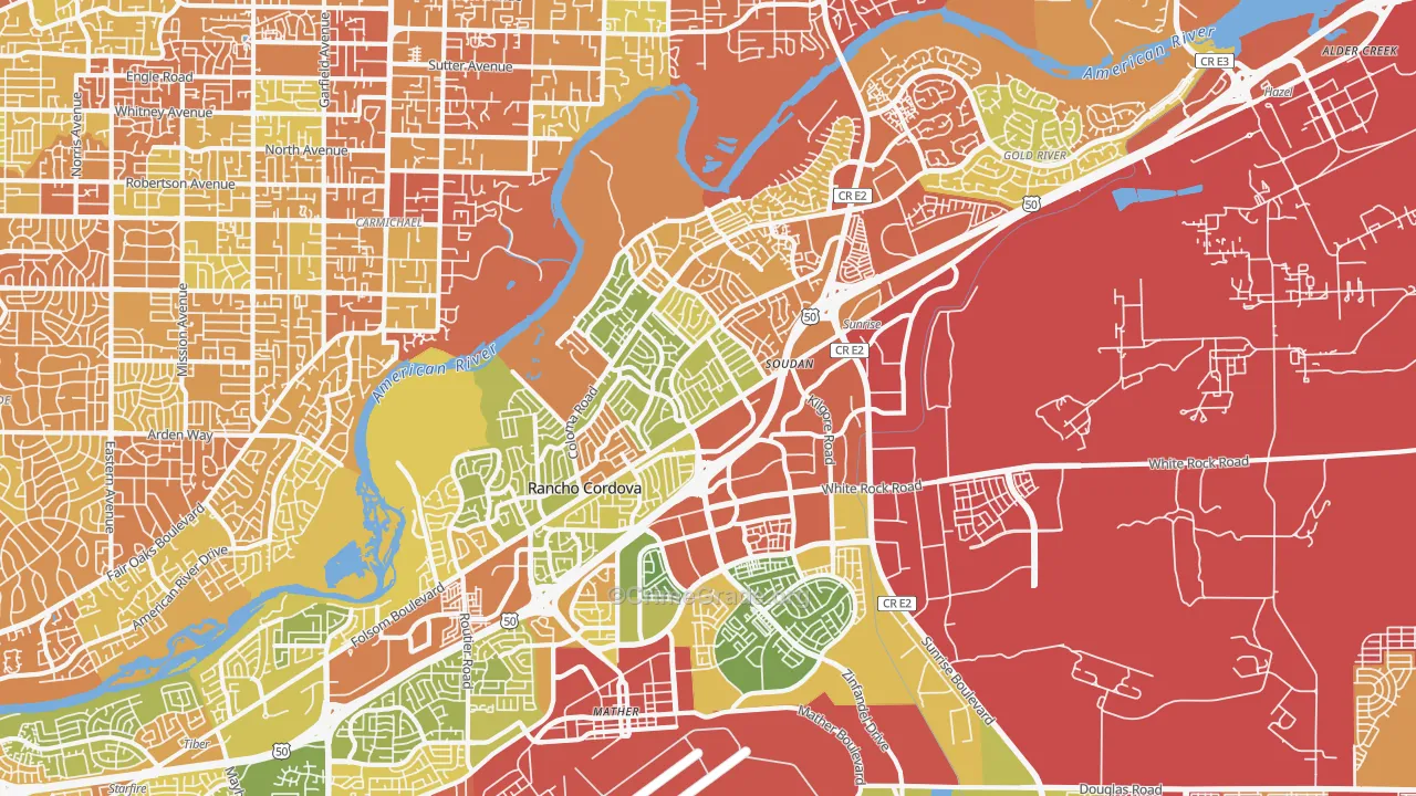 95670, CA Map of Drug-Related Crime Rates
