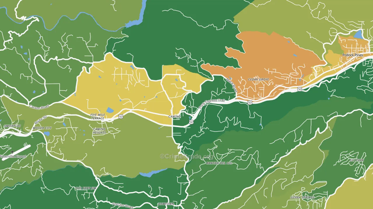 95709, CA Map of Drug-Related Crime Rates