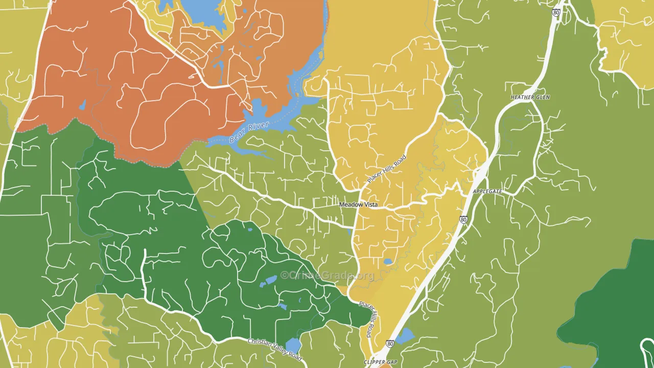 95722, CA Map of Drug-Related Crime Rates