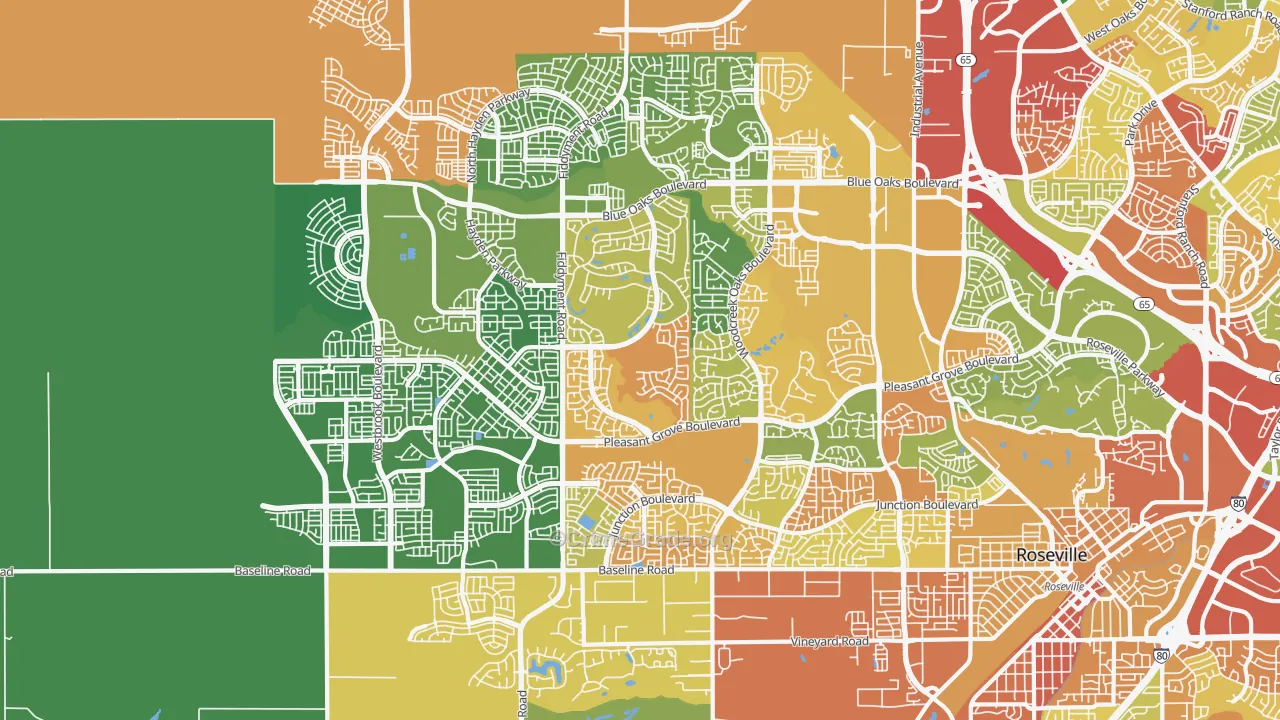 95747, CA Map of Drug-Related Crime Rates